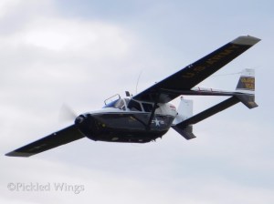 An 0-2A in a simulated attack run at Pardubice, Czech Republic in 2014.