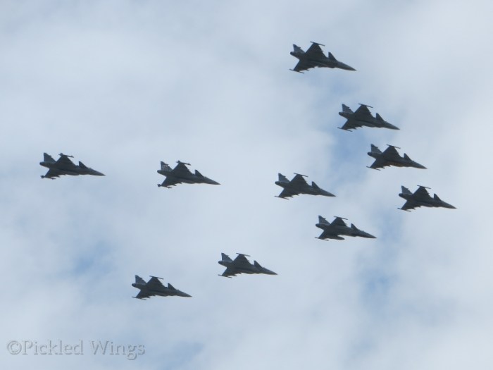A special 10 ship Gripen formation to mark a decade of the type in Czech service.
